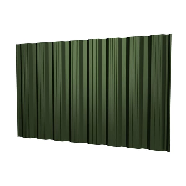 Damwandplaat T18DR wand Chroomoxydegroen, 0,75 mm, hoofdaanzicht, 25 µm polyester coating