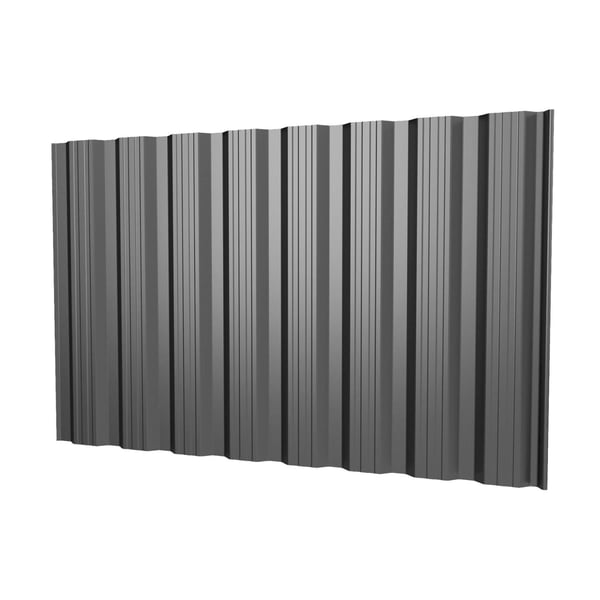 Damwandplaat T18DR wand, grijs aluminiumkleurig, 0,75 mm staal met 25 µm polyestercoating, hoofdaanzicht