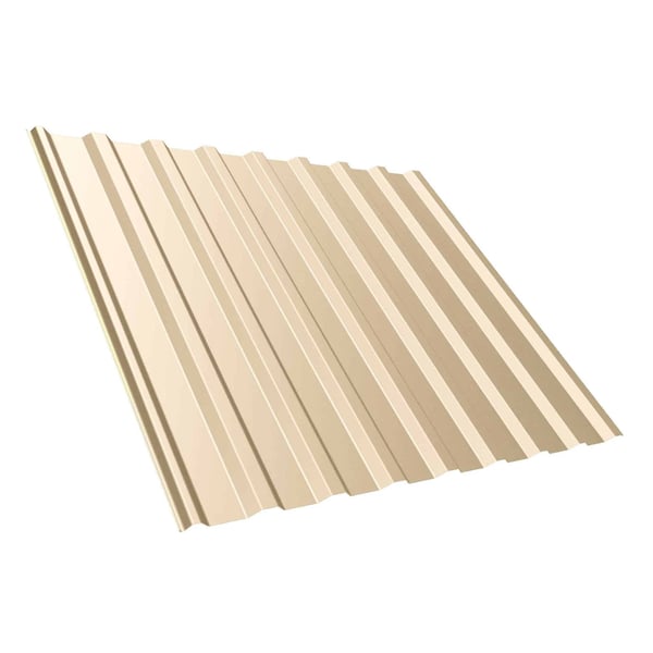 damwandplaat T20M licht ivoorkleurig (RAL 1015) van staal, 0,75 mm dik, met 25 µm polyester coating