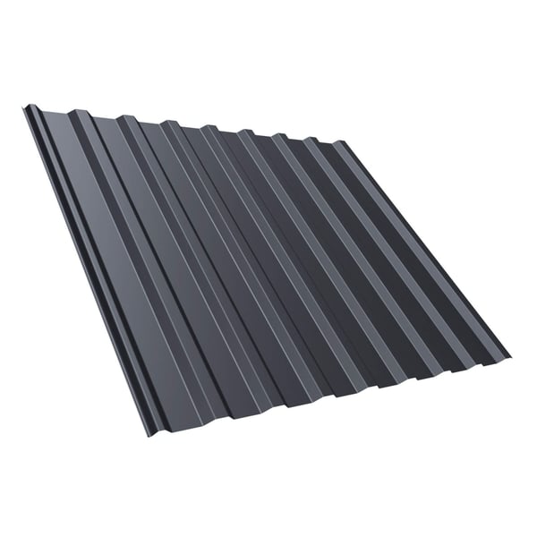 Damwandplaat T20M Grafietgrijs, 0,50 mm, 25 µm polyestercoating, hoofdaanzicht