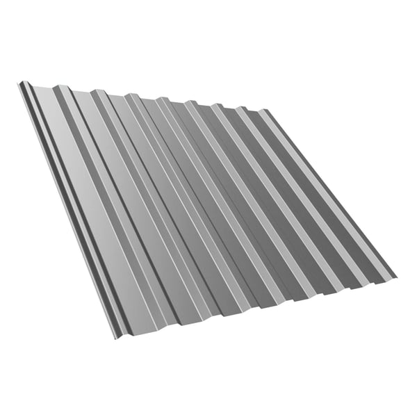 Damwandplaat T20M, 0,50 mm, RAL9007, vrijstaand, schuin van boven