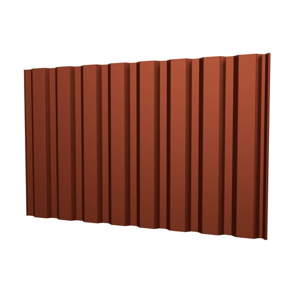 Damwandplaat T20M wand Koperbruin, 0,50 mm, PURLAK® coating, zijaanzicht
