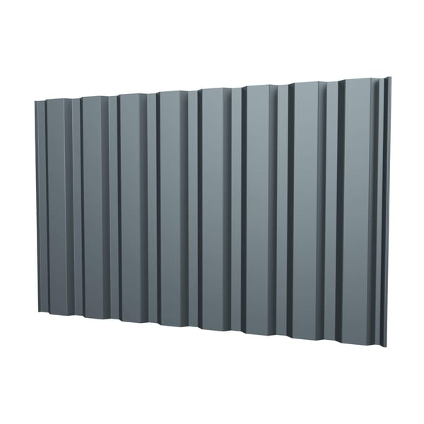 Damwandplaat T20M wand Pelsgrijs, 0,50 mm staal, hoofdaanzicht, 25 µm polyestercoating