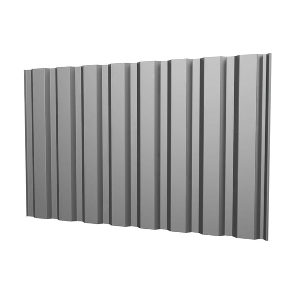 Damwandplaat T20M wand, Zilver-Metallic RAL 9006, 0,50 mm dikte, hoofdweergave van het profiel