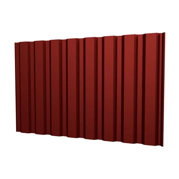 Damwandplaat T20M wand kersrood, 0,75 mm, hoofdweergave van het profiel