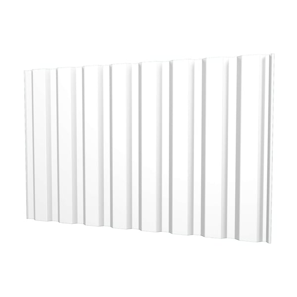 Damwandplaat T20M wand Zuiverwit (RAL 9010) 0,75 mm, hoofdaanzicht