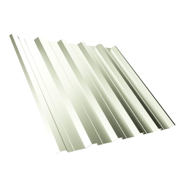 Damwandplaat T35DR Grijswit, 0,50 mm, bovenaanzicht schuin