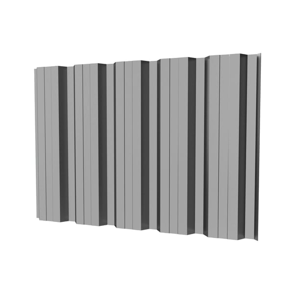 Damwandplaat T35DR wand Zilver-Metallic 0,50 mm, hoofdaanzicht vrijstaand