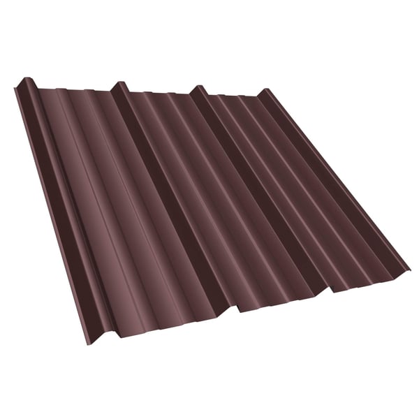Damwandplaat T45/333MD in Chocoladebruin, 0,50 mm staal, hoofdaanzicht