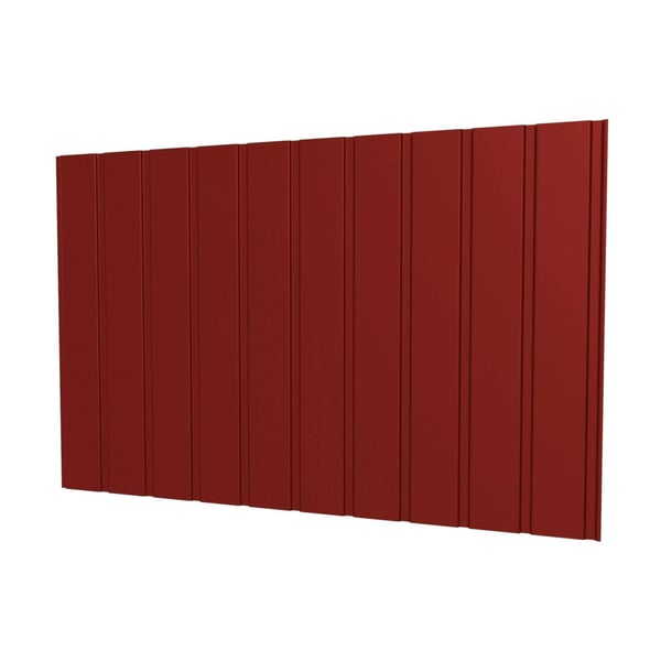 Damwandplaat T7M wand Kersrood, 0,50 mm staal met 25 µm polyestercoating, hoofdweergave