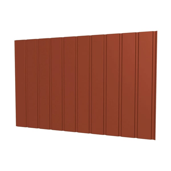 Damwandplaat T7M wand Koperbruin RAL 8004, hoofdweergave, 0,63 mm staal met 25 µm polyestercoating
