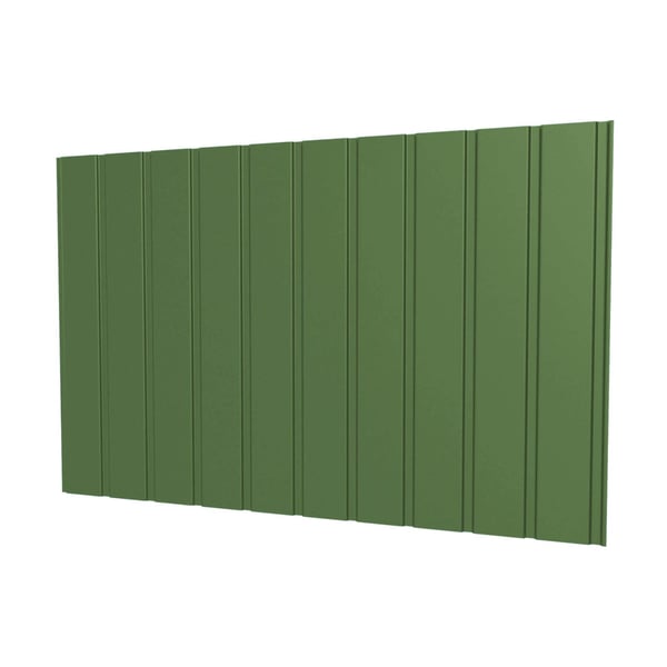 Damwandplaat T7M wand Resedagroen, 0,75 mm dikte, hoofdaanzicht, 25 µm polyestercoating