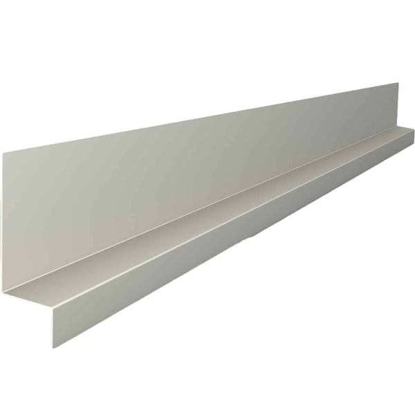 Plint Grijswit (RAL 9002) van staal 0,50 mm, 25 µm polyester, hoofdaanzicht