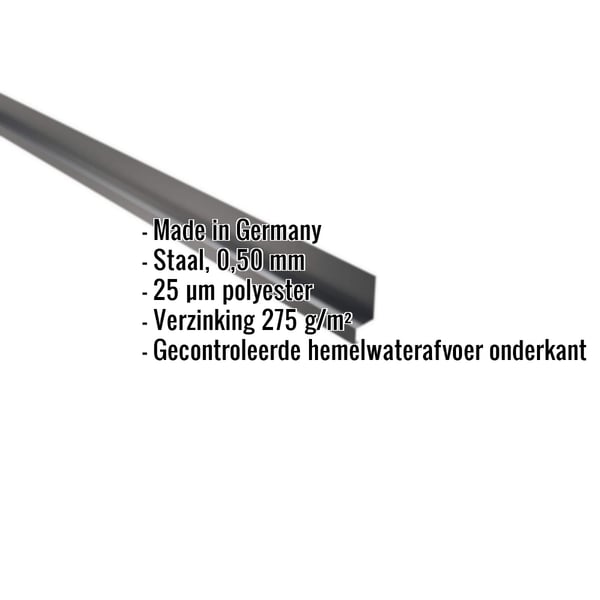 Plint staal 0,50 mm antracietgrijs met ingebedde productgegevens