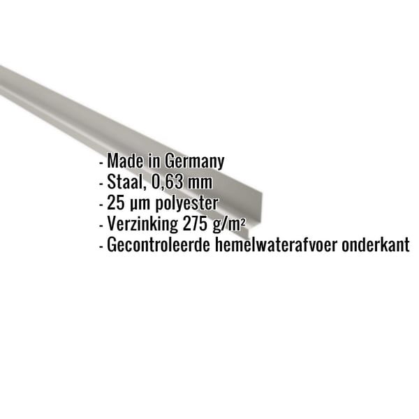 Plint Zilver-Metallic, 0,63 mm staal, met ingebouwde specificaties en coating