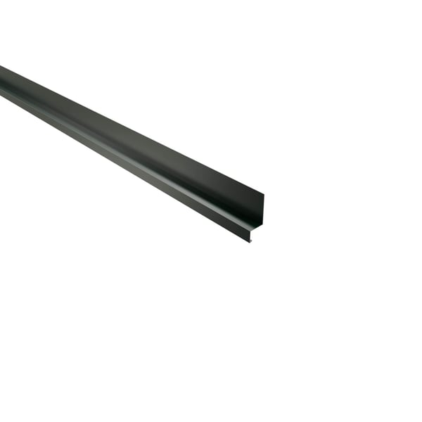 Plint aluminium mosgroen RAL 6005, bovenaanzicht schuin van boven