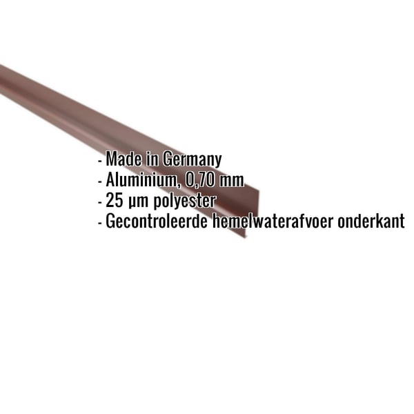 Sokkelprofiel aluminium Roodbruin RAL 8012, 0,70 mm, met ingebouwde gegevens