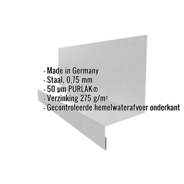 Sokkelprofiel Type 2 Zilver-Metallic met 50 µm PURLAK® coating, specificaties weergegeven