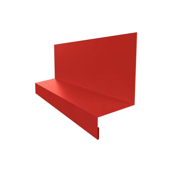 Sokkelprofiel Type 2 Koraalrood RAL 3016 van 0,50 mm staal, zijaanzicht