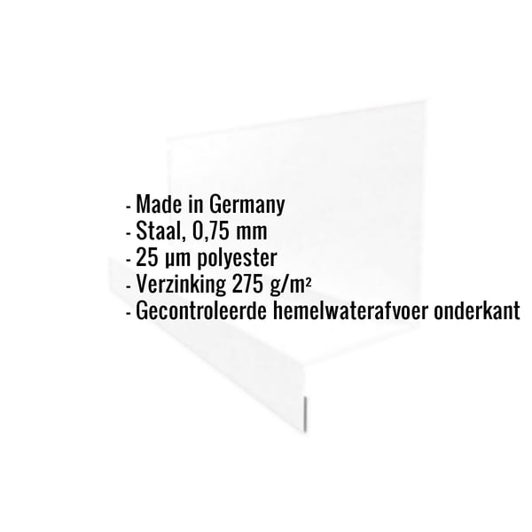 Sokkelprofiel Type 2 staal 0,75 mm, lichtgrijs, met ingebedde productgegevens