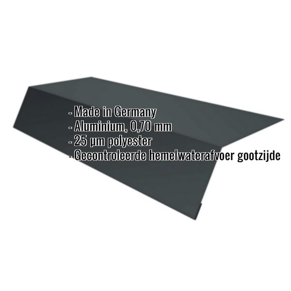 Dakgootprofiel aluminium antracietgrijs RAL 7016, 0,70 mm, met ingebouwde productgegevens