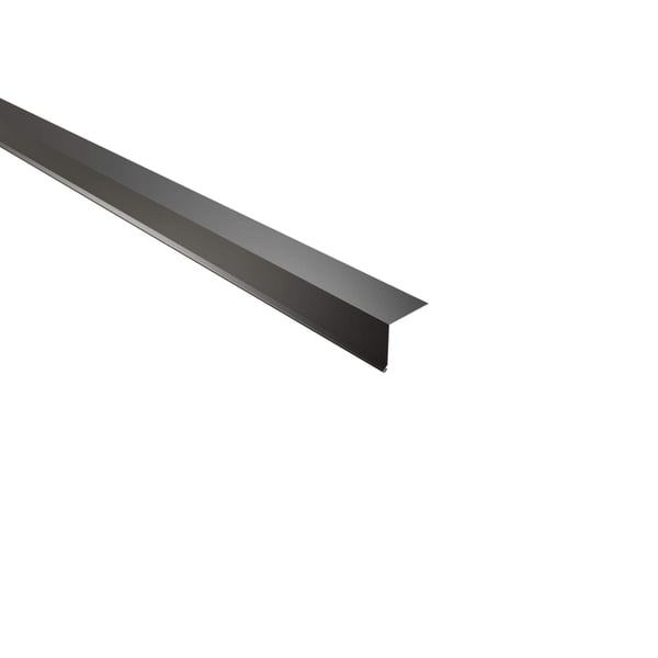 Dakgootprofiel Gitzwart RAL 9005, 0,50 mm staal, bovenaanzicht schuin