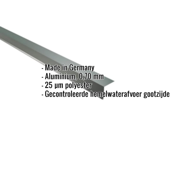 Dakgootprofiel aluminium mosgroen, 0,70 mm dikte, met ingebedde productkenmerken