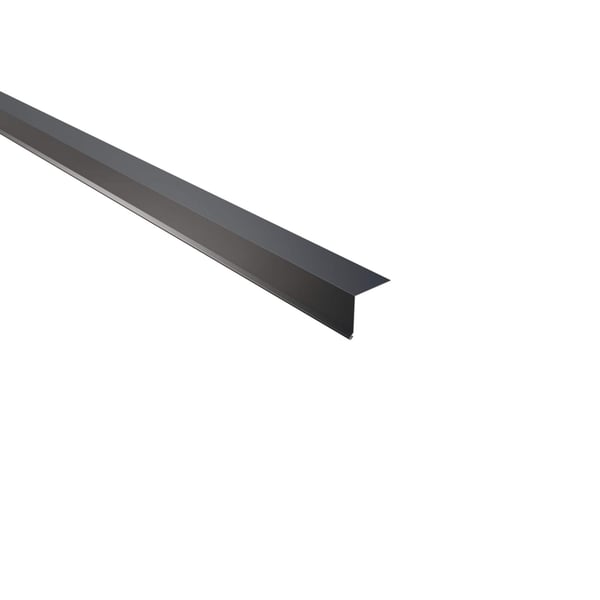 Dakgootprofiel antracietgrijs, 0,50 mm staal, 25 µm polyestercoating, bovenaanzicht schuin