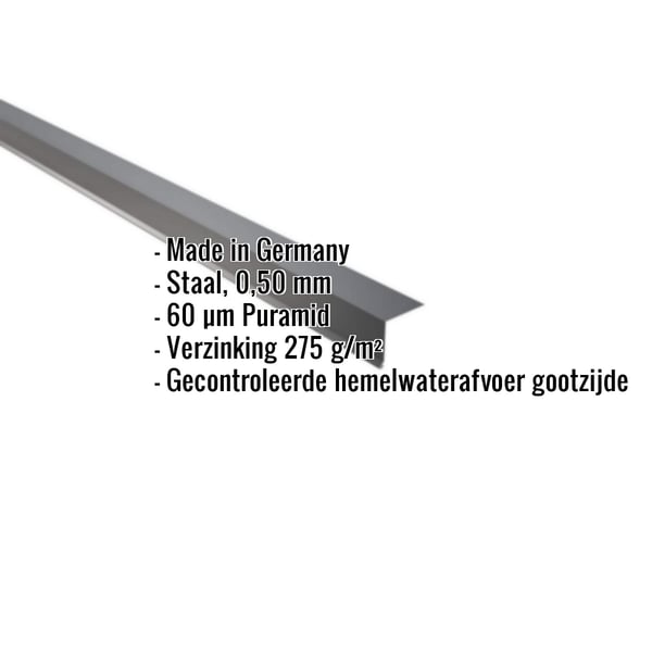 Dakgootprofiel Antracietgrijs 0,50 mm, Puramid gecoat, met ingebouwde specificaties