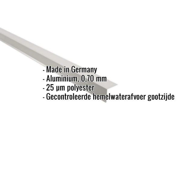 Dakgootprofiel aluminium Zilver-Metallic met eigenschappen Made in Germany, 0,70 mm, 25 µm polyester