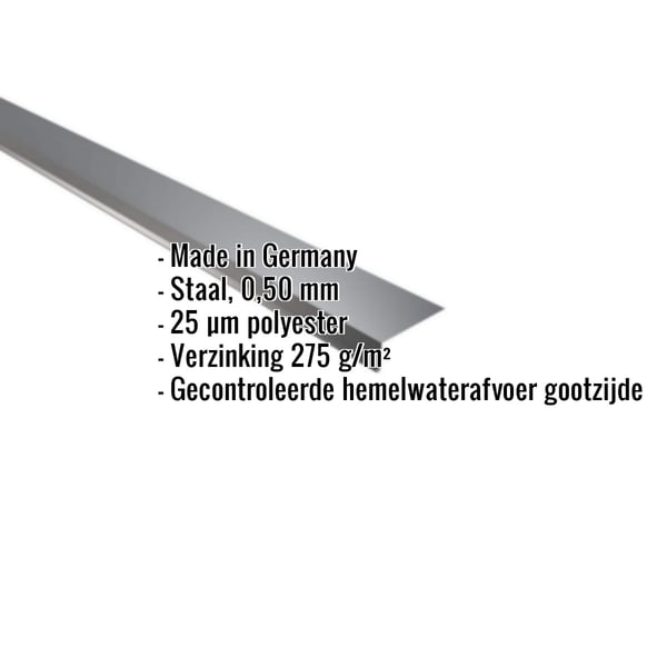 Dakgootprofiel 0,50 mm staal antracietgrijs RAL 7016 met ingebedde productdetails