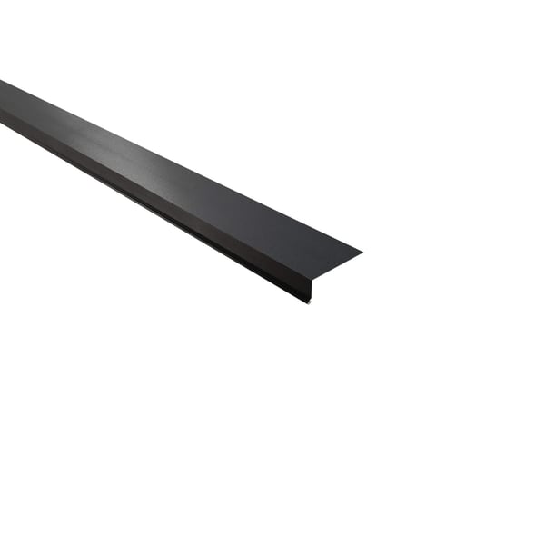 Dakgootprofiel donkergrijs, 0,50 mm staal, matpolyester coating, hoofdaanzicht schuin van boven