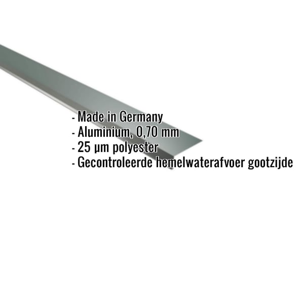 Dakgootprofiel aluminium mosgroen RAL 6005, 0,70 mm dikte, met ingebouwde productkenmerken