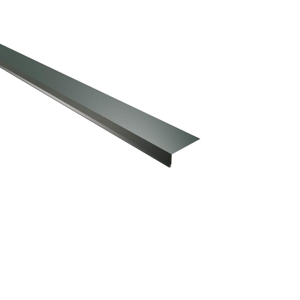 Dakgootprofiel aluminium mosgroen RAL 6005, 0,70 mm, hoofdaanzicht schuin van boven