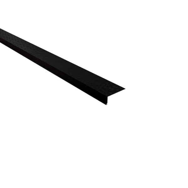 Dakgootprofiel Gitzwart RAL 9005, 0,50 mm staal, 95 graden hoek, schuin van boven