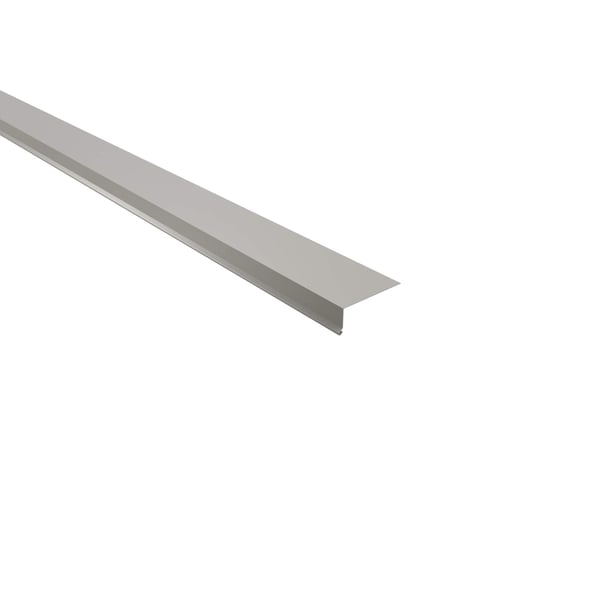 Dakgootprofiel aluminium Zilver-Metallic (RAL 9006), 0,70 mm, bovenaanzicht schuin