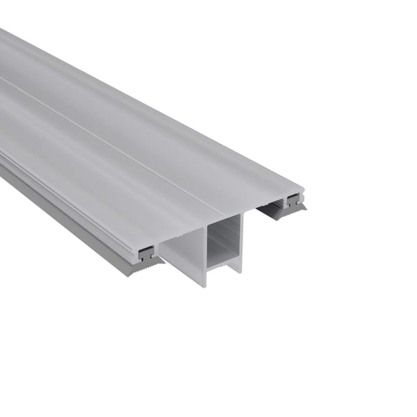 DUO middenprofiel 10 mm van blank aluminium, zijaanzicht met H-profiel en afdichtingen