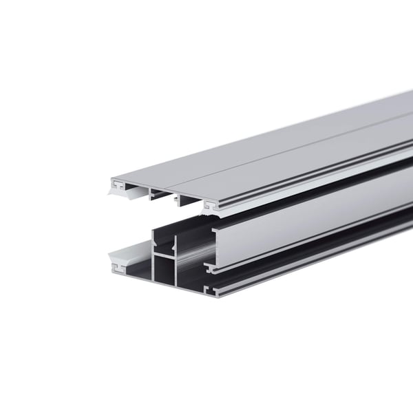 DUO randprofiel van blank aluminium, 10 mm, met holle kamers, van de zijkant bekeken