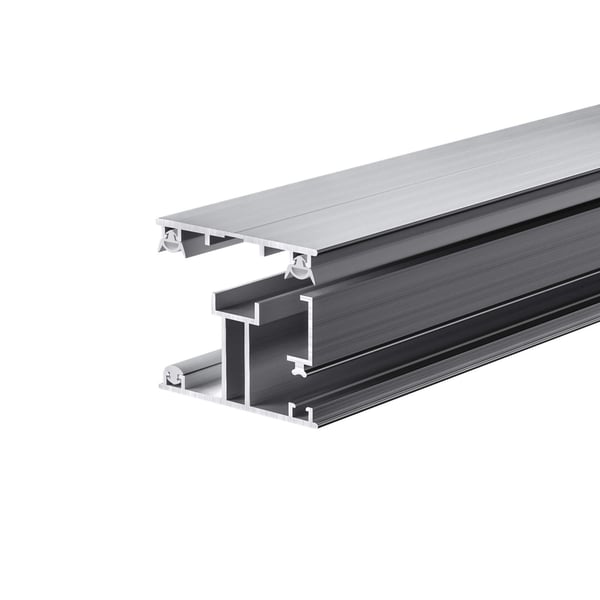 ECO randprofiel 16 mm van blank aluminium, onderaanzicht met zichtbare dichtingslippen