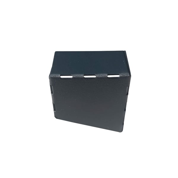 Eindkap CUBE aluminium antracietgrijs RAL 7016, schuin van voren gefotografeerd