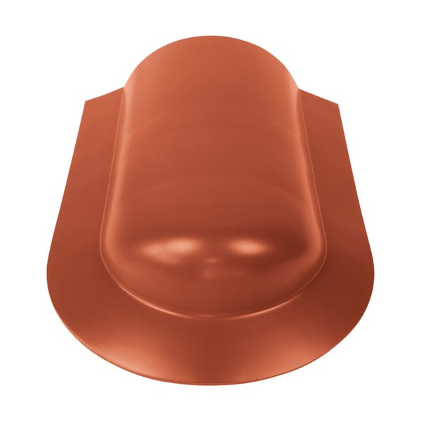 Walmkap van kunststof in terracotta (RAL 8004), bovenaanzicht