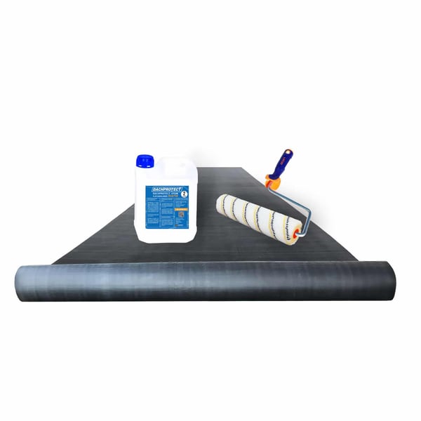 EPDM dakfolie zwart 1,20 mm, opgerold, met lijmkanister en verfroller