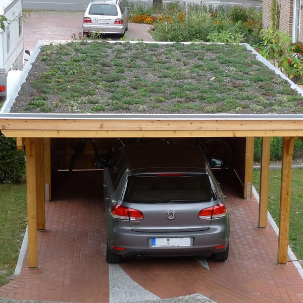EPDM dakfolie zwart 1,50 mm als basis voor een groendak op een carport