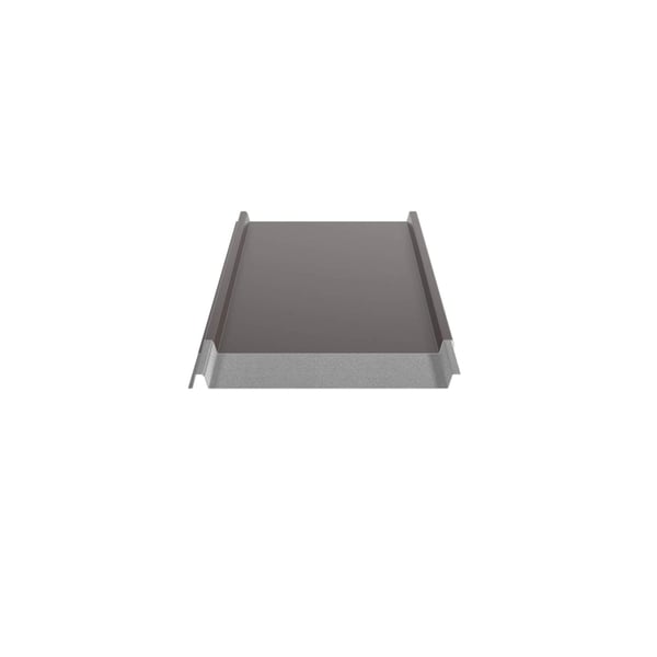 Staande felsplaat 33/500-LE Sepiabruin (RAL 8014) 0,50 mm, doorsnede vooraanzicht met anticondensvlies