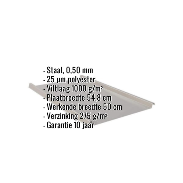 Felsplaat 33/500-LE, grijs aluminiumkleurig, met ingebedde specificaties voor materiaal, dikte en coating