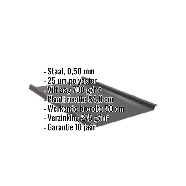 Felsplaat 33/500-LE Gitzwart met ingebedde specificaties voor materiaal, coating en afmetingen