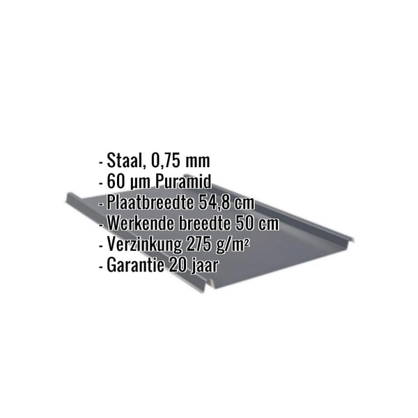 Felsplaat 33/500-LE | Dak | Staal 0,75 mm | 60 µm Puramid | 7016 - Antracietgrijs