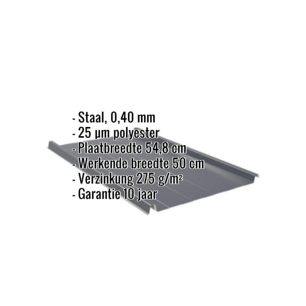 Felsplaat 33/500-LR antracietgrijs, 0,40 mm met ingebedde gegevens