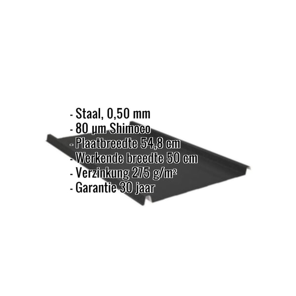 Felsplaat 33/500-LR Gitzwart, 0,50 mm, met ingebedde specificaties