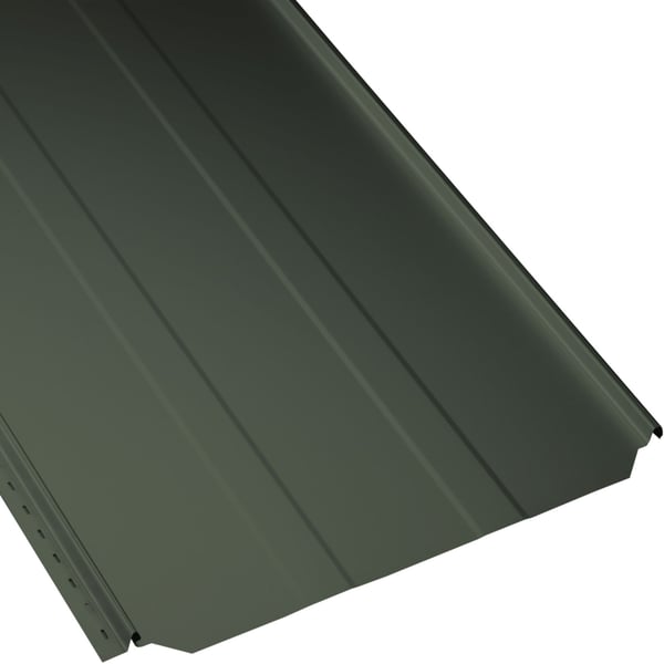 Staande naadplaat PD-510-S damwand, Chroomoxydegroen, 0,50 mm staal met 50 µm PURMAT coating, hoofdaanzicht